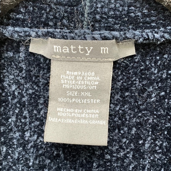 MATTY M | XXL WOMENS | CHENILLE FABRIC CARDIGAN  OPEN FRONT SWEATER in BLUE - Picture 2 of 10